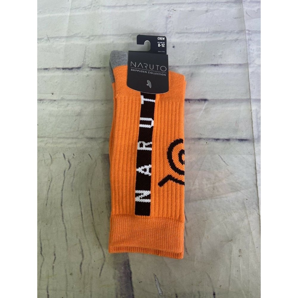 NARUTO Shippuden Anime Mens Crew Socks 1 Pair Sock Size 10-13 Shoe Size 8-12 NEW